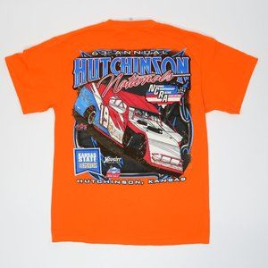 Neon Orange Hutchinson Nationals Sprint Car Racing Graphic T-Shirt